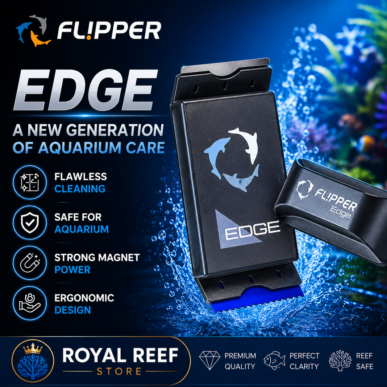 Algae Scraper Blade - Flipper Edge Standard Max Magnetic Algae