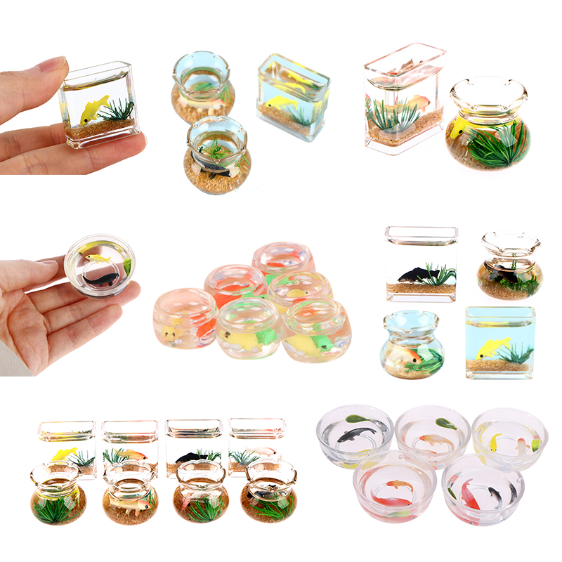 1/12 Lovely Dollhouse Miniatur - Fish Aquarium Home ulasan dan harga