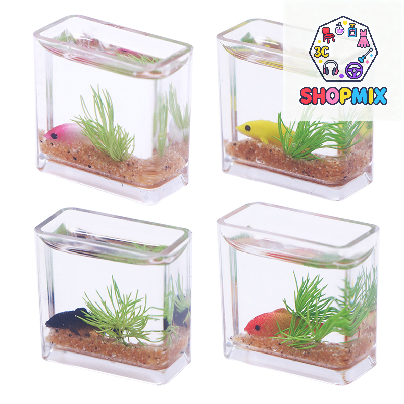 1Pc 1:12 Dollhouse Miniature F - Fish Aquarium Home ulasan dan harga