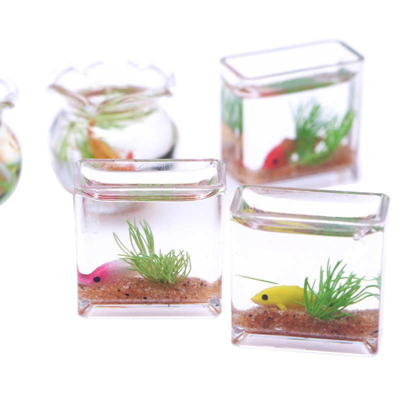 1Pc 1:12 Dollhouse Miniature F - Fish Aquarium Home ulasan dan harga