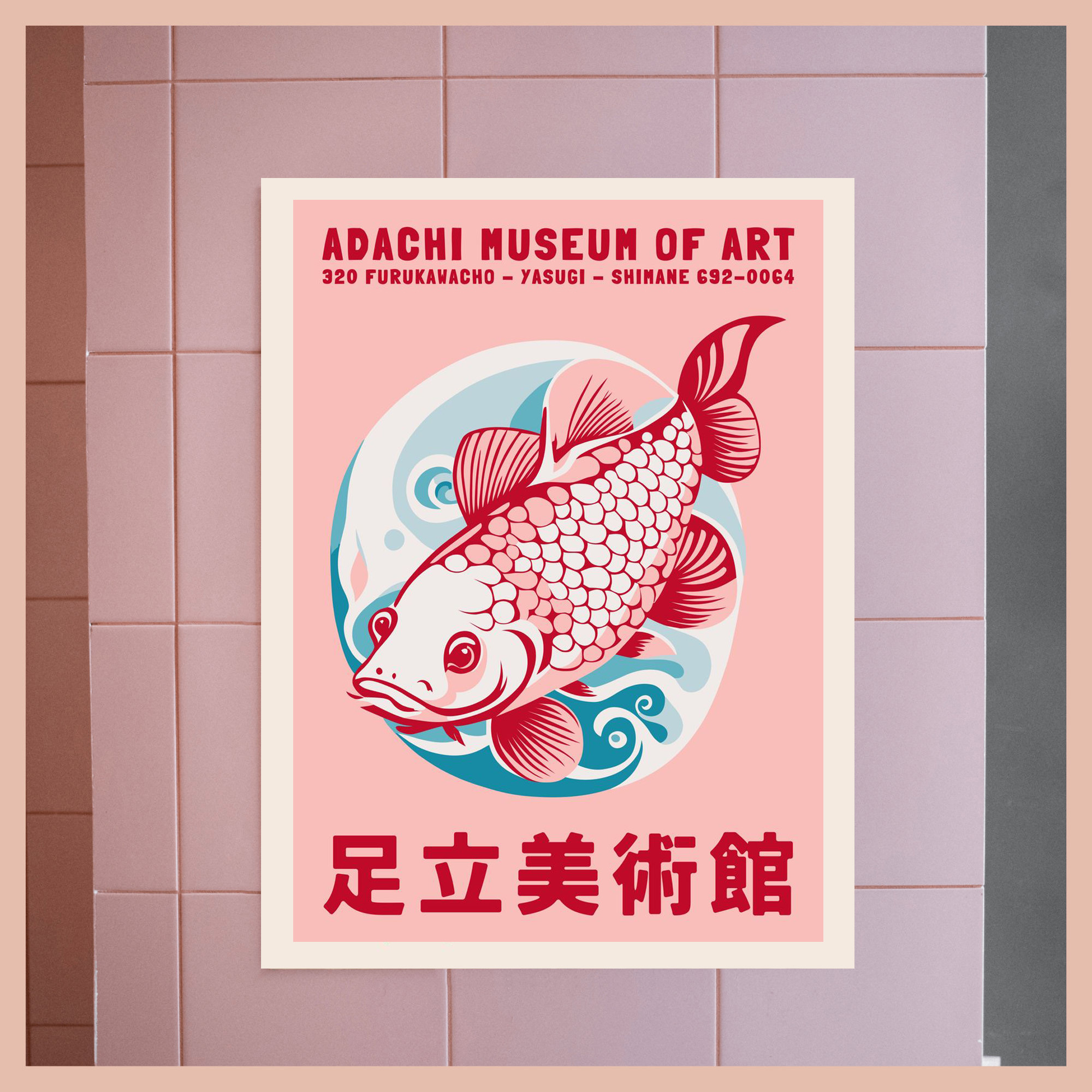 Retro Abstract Cartoon Japanes - Aquarium Fish Poster ulasan dan harga
