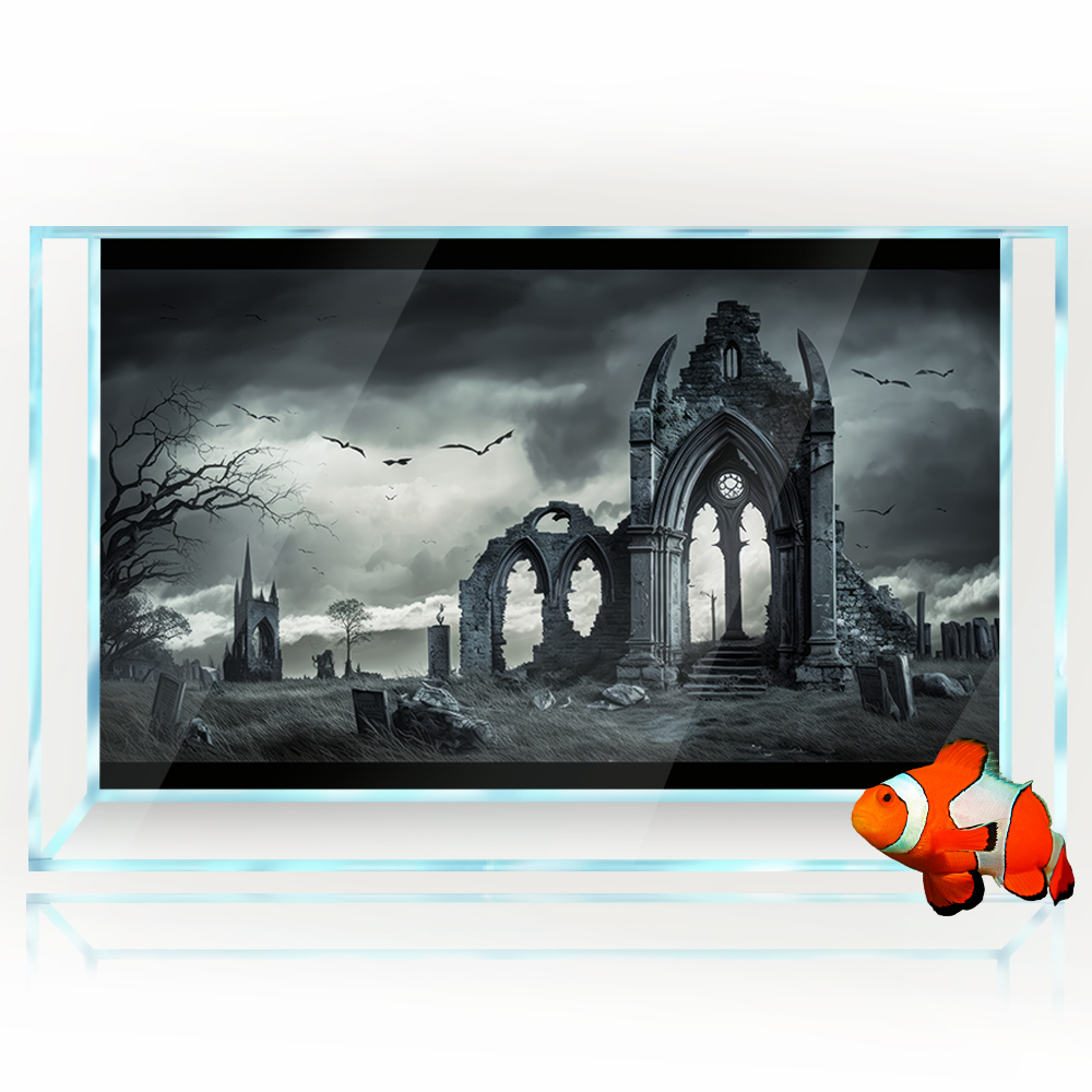 Aquarium Background Sticker De - Aquarium Fish Poster ulasan dan harga