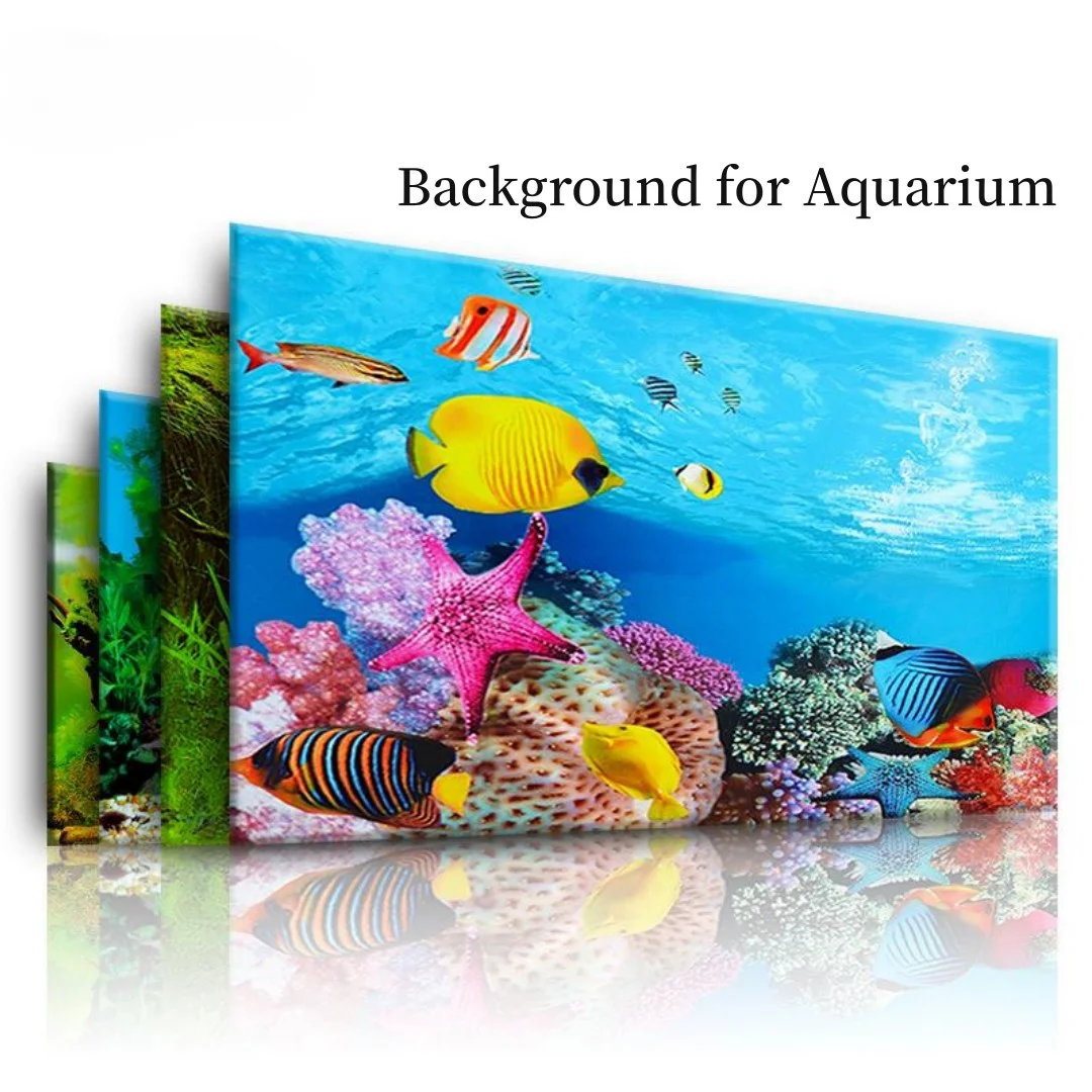 Background Aquarium 3D Sticker - Aquarium Fish Poster ulasan dan harga