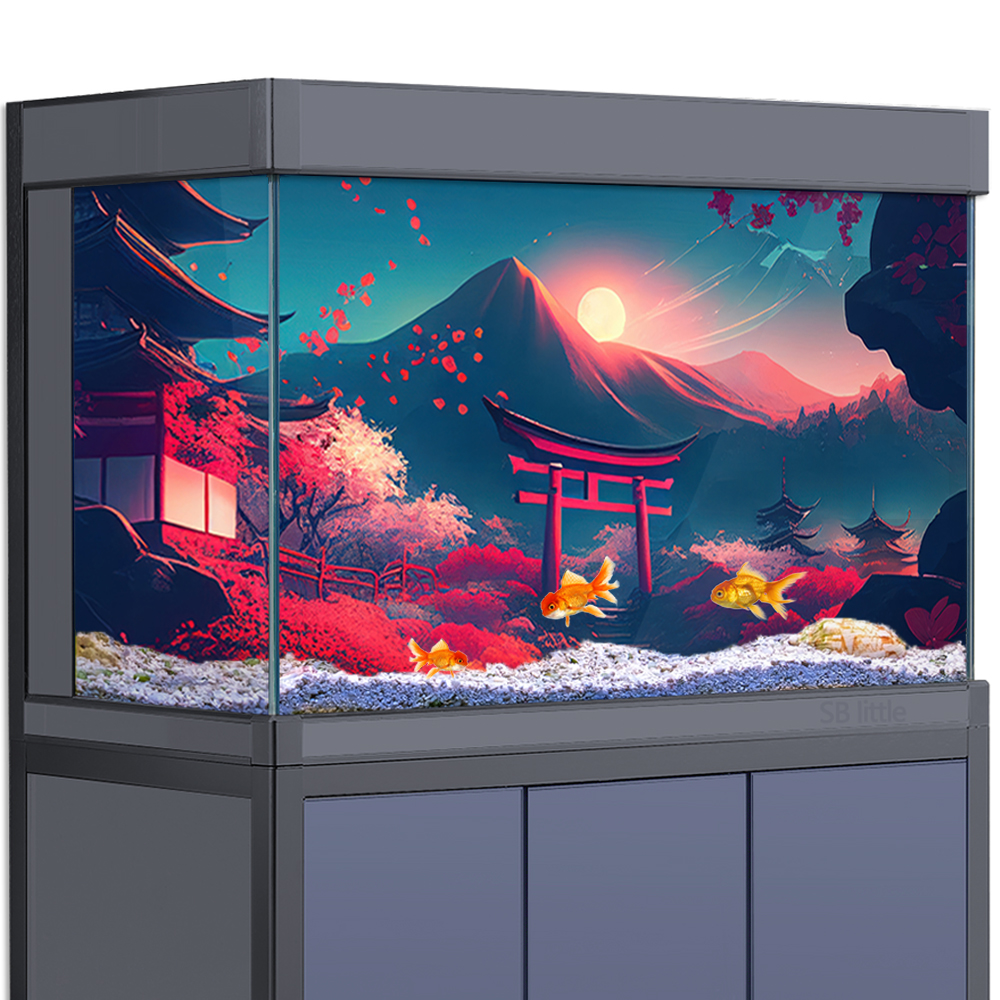 Aquarium Background Sticker De - Aquarium Fish Poster ulasan dan harga