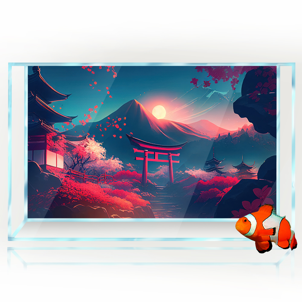 Aquarium Background Sticker De - Aquarium Fish Poster ulasan dan harga