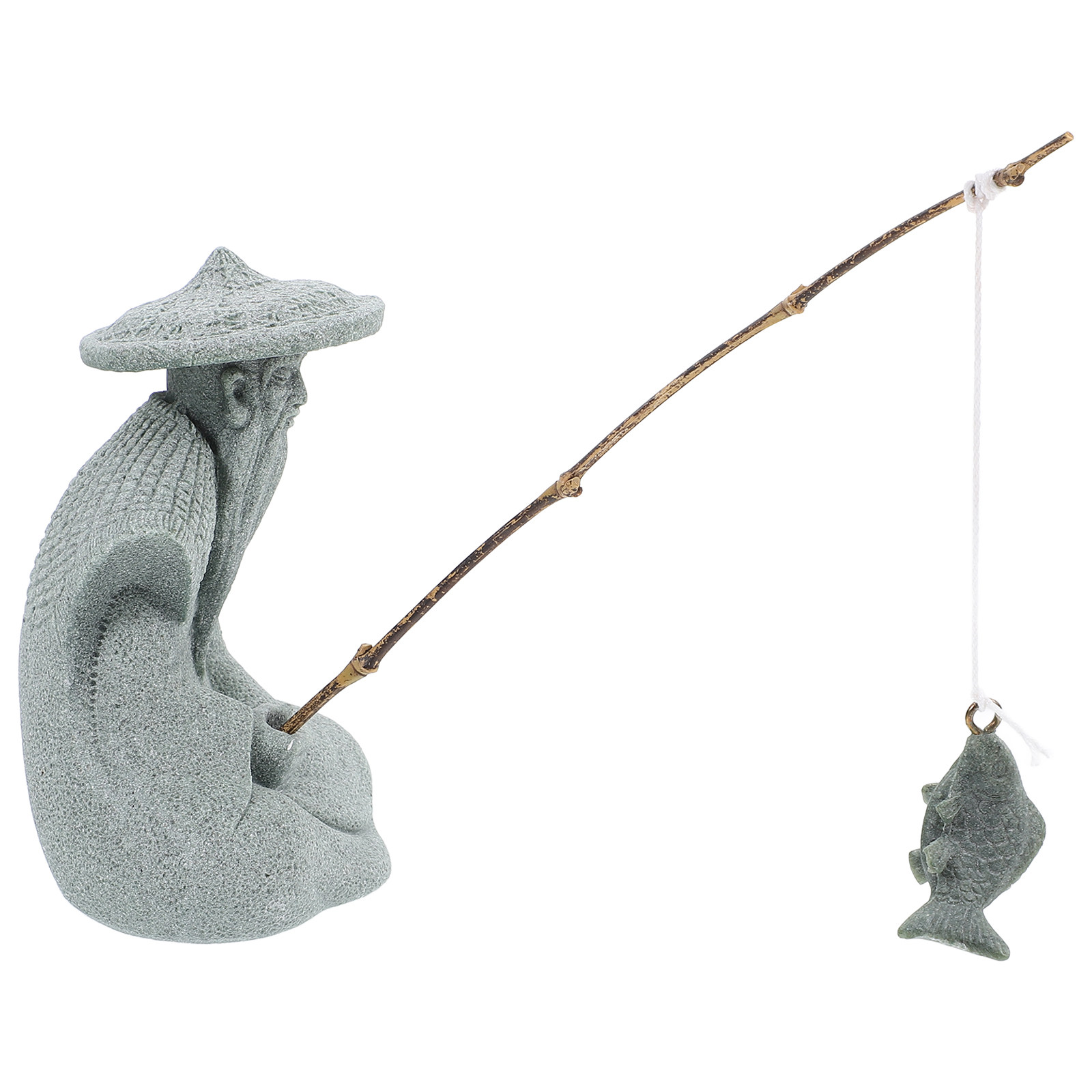 Small Resin Fisherman Statue F - Fish Aquarium Home ulasan dan harga