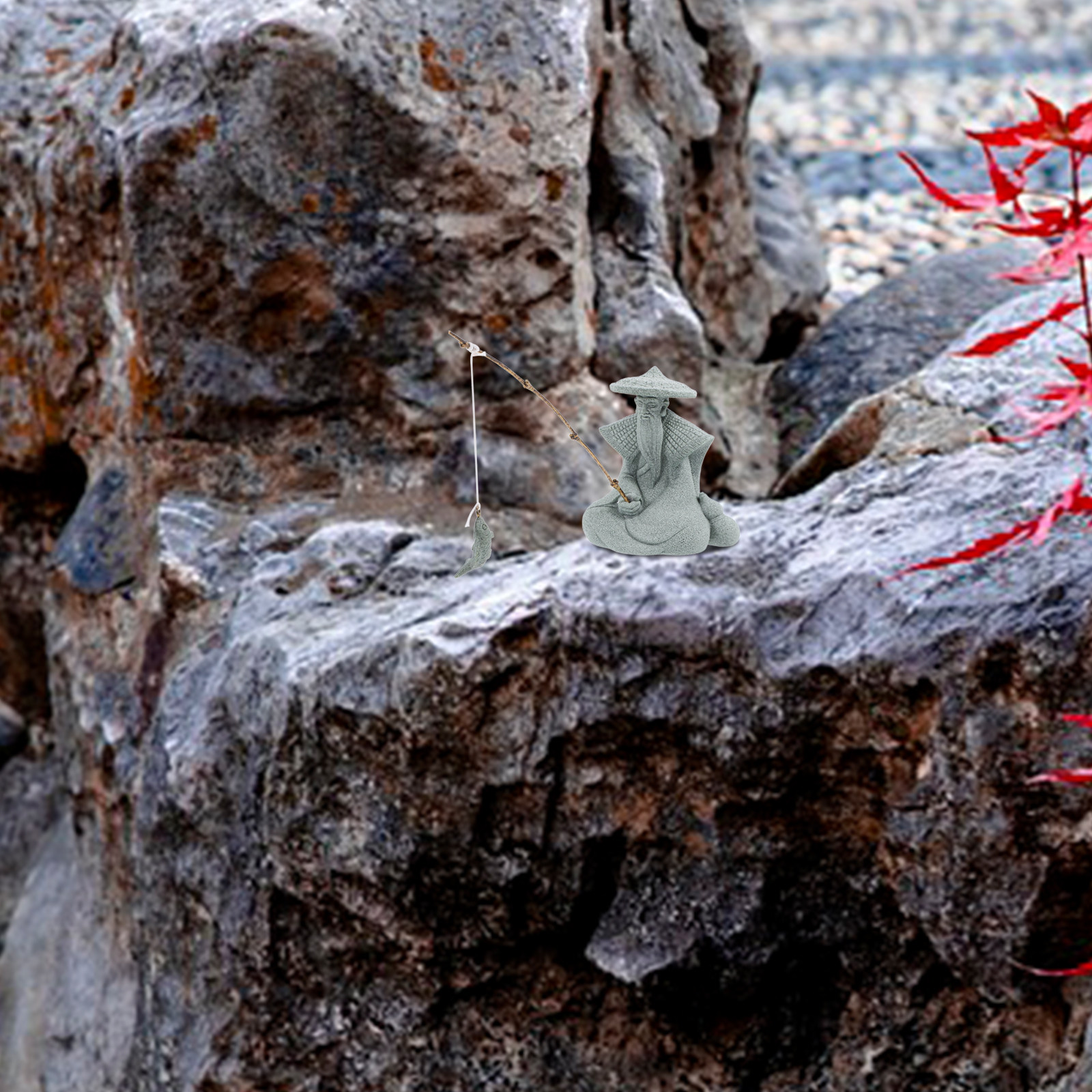 Small Resin Fisherman Statue F - Fish Aquarium Home ulasan dan harga