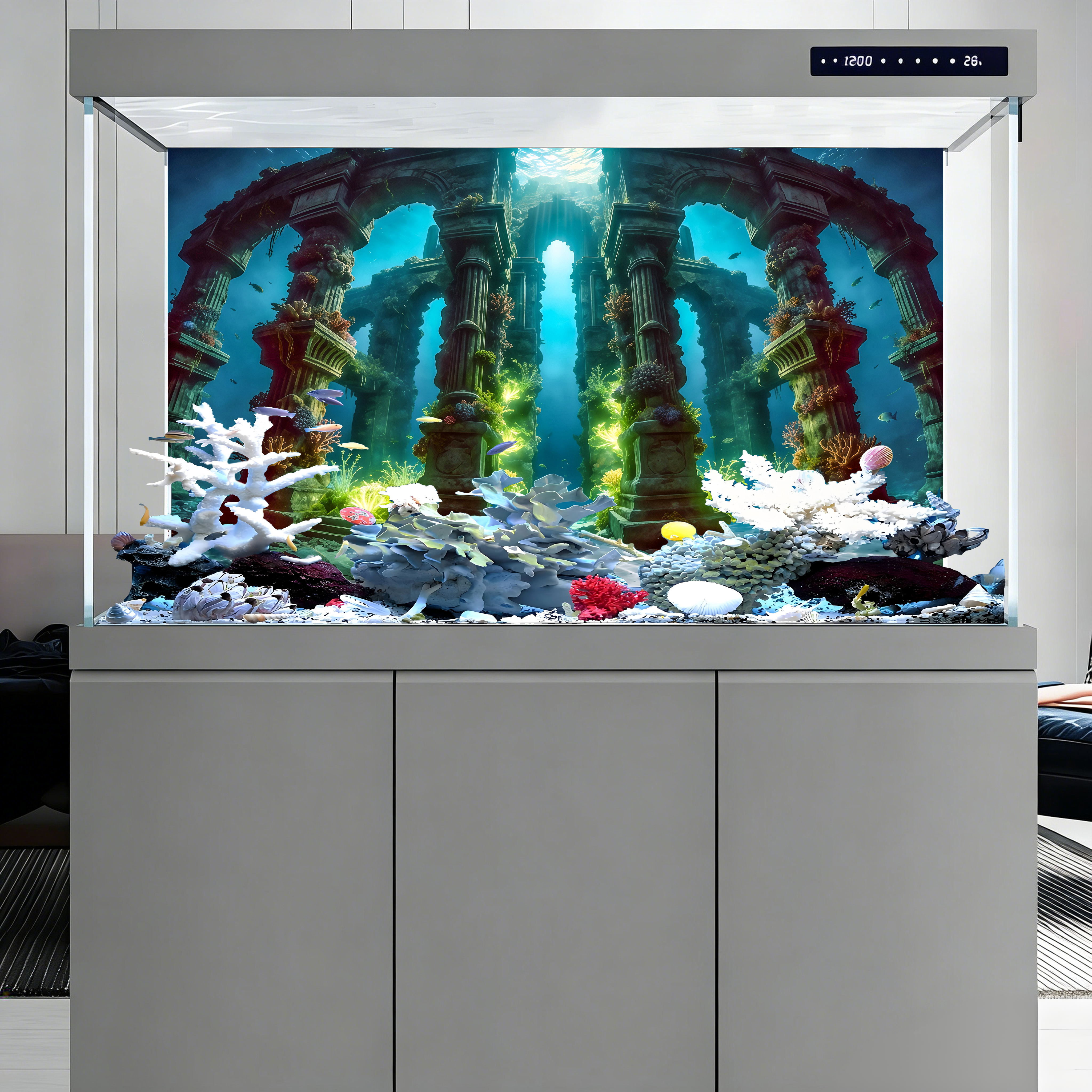 Deep-sea relics，Fish tank back - Aquarium Fish Poster ulasan dan harga