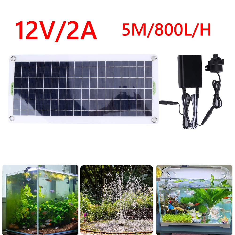 18V 30W Fountain Panel Pump Ga - Fish Aquarium Home ulasan dan harga
